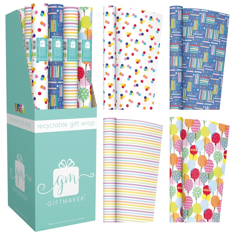 Happy Birthday Wrapping Paper Roll 3m Assortment