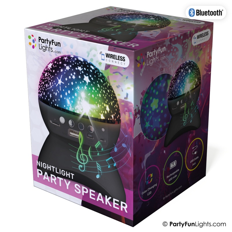 PartyFun Lights Nightlight Party Bluetooth Speaker with Colour Changing LED