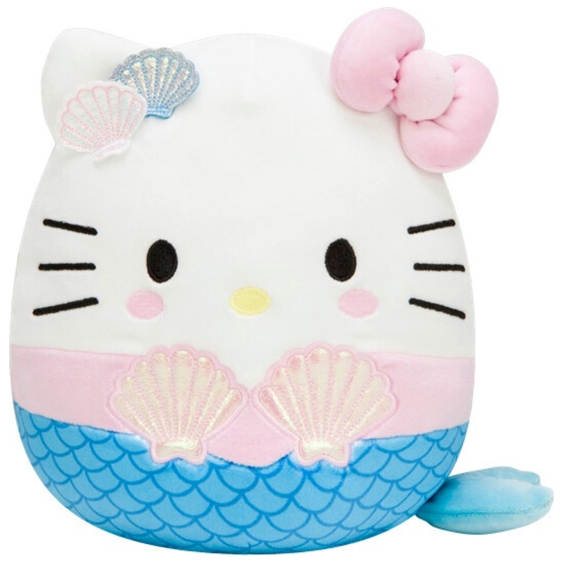 Original Squishmallows Hello Kitty and Friends Plush Hello Kitty (Mermaid with Shells) 25cm