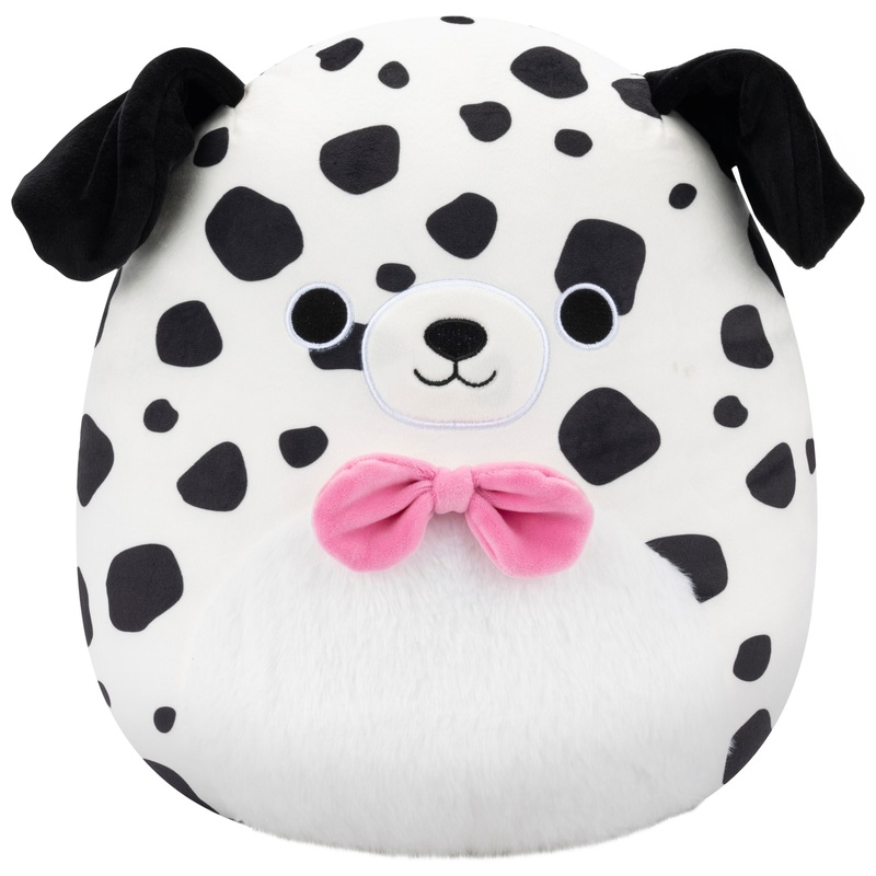 Original Squishmallows Plush Dustin the Dalmatian (Pink Bow-Tie) 30cm
