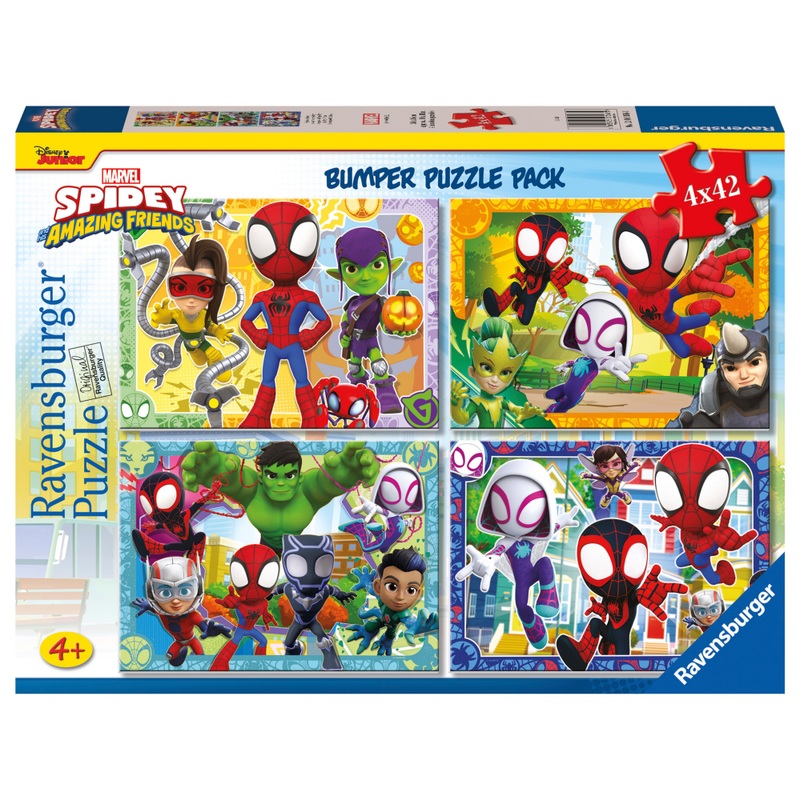Ravensburger Marvel Spidey & His Amazing Friends Jigsaw Puzzles Bumper Pack 4 x 42 Pieces