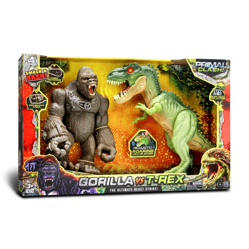 Primal Clash Action Figures Gorilla vs T-Rex 2 Pack 5 Primal Clash Action Figures Gorilla vs T-Rex 2 Pack