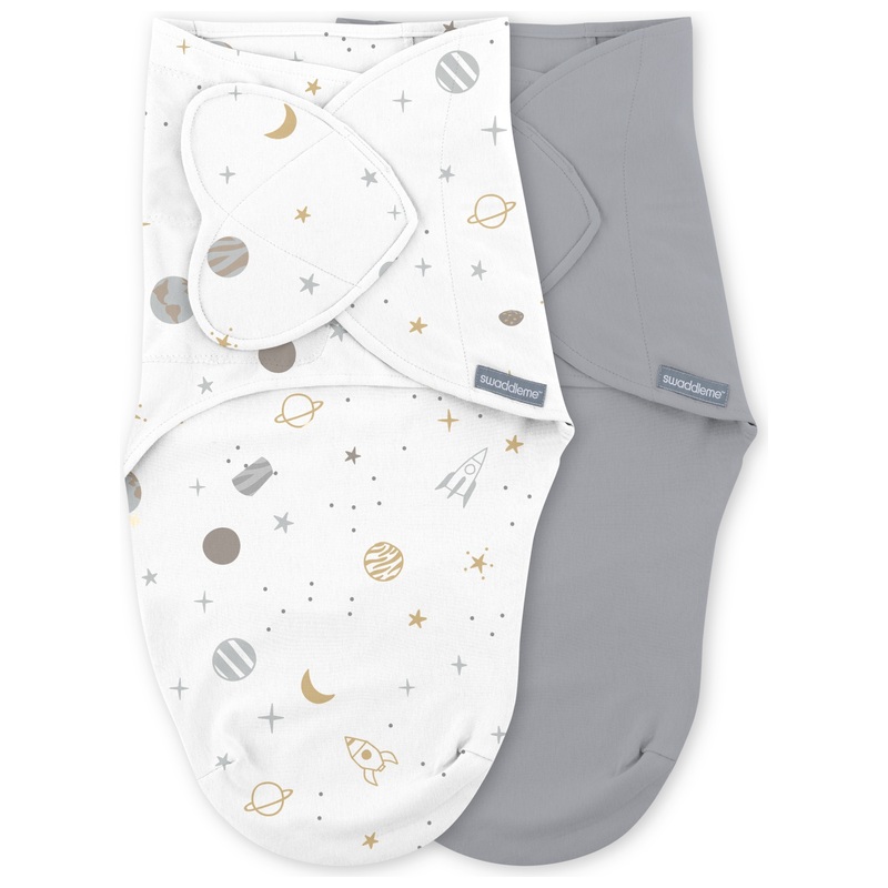 SwaddleMe by Ingenuity 1.0 Tog 0-3 Months Monogram Collection Sleeping Bag Sunset Space 2 Pack