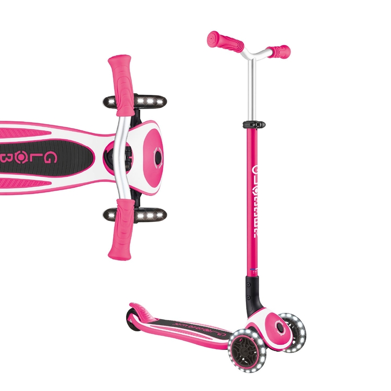 Globber Pro Lights Folding Scooter Pink