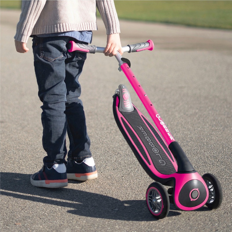 Globber Pro Lights Folding Scooter Pink 3 Globber Pro Lights Folding Scooter Pink