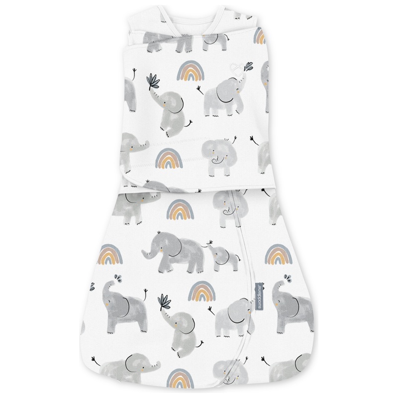 SwaddleMe by Ingenuity 1.0 Tog 3-6 Months Convertible Sleeping Bag Happy Elephant