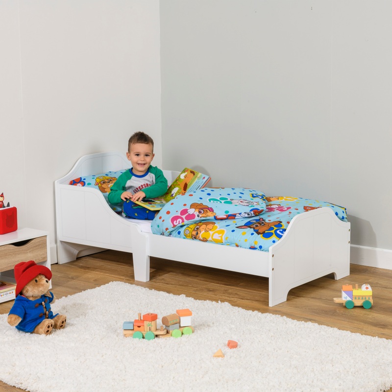 Nested Wooden Toddler Bed White 2 Nested Wooden Toddler Bed White