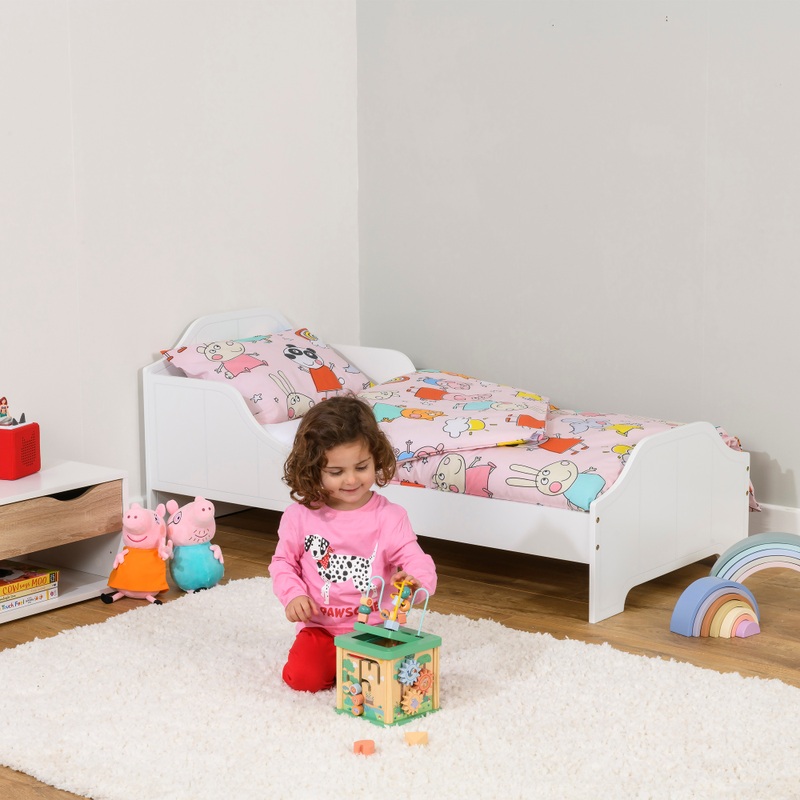 Nested Wooden Toddler Bed White 3 Nested Wooden Toddler Bed White