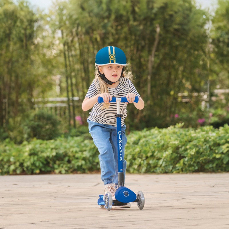 Globber Primo Plus Lights Folding Scooter Blue
