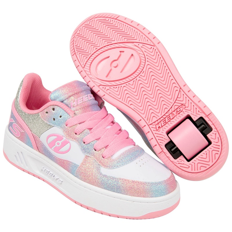 Heelys Rezerve Low X2 Shoes Light Pink White Rainbow UK Size 1