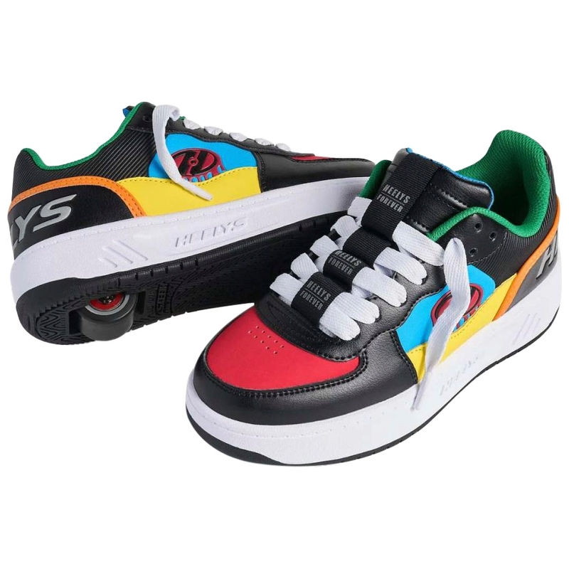 Heelys Rezerve Low X2 Shoes Black Red Cyan Yellow UK Size 1