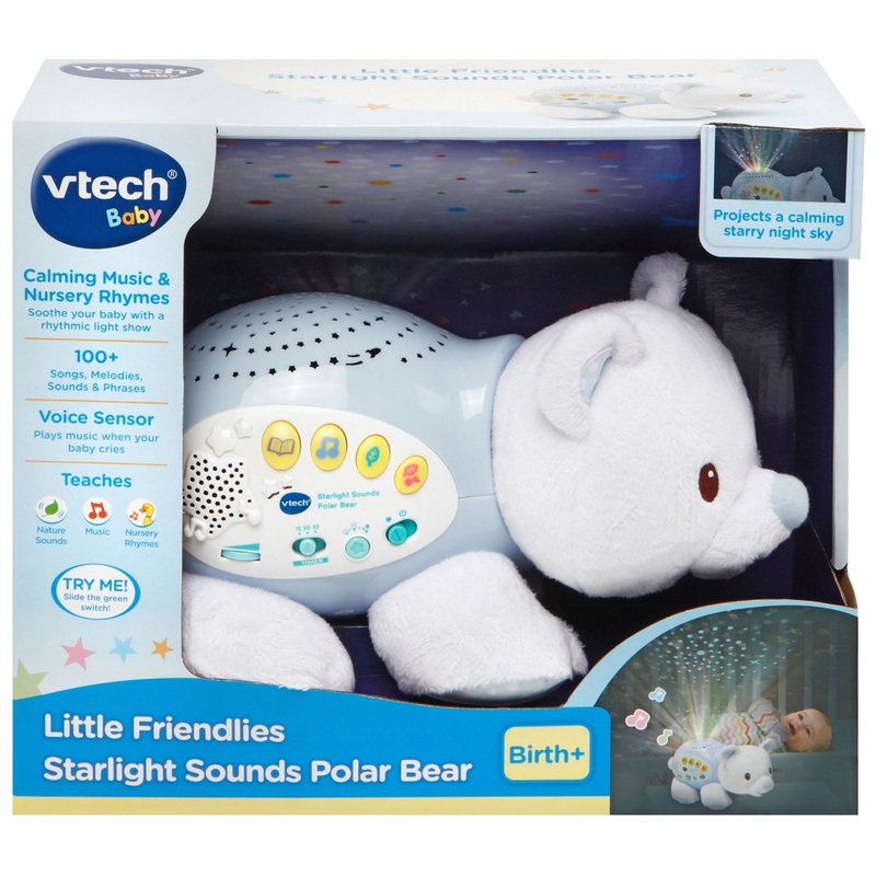 VTech Baby Starlight Sounds Polar Bear Star Projector and Night Light