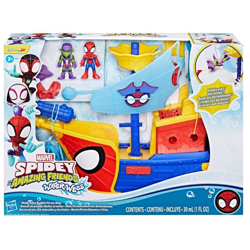 Marvel Spidey and His Amazing Friends Water-Webs Ahoy Bubble Pirate Ship Playset