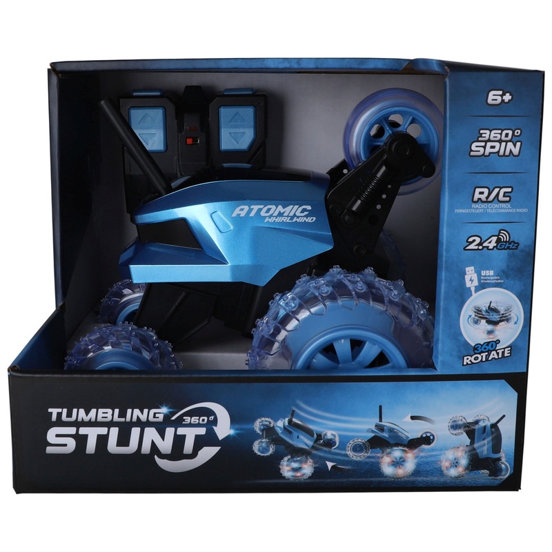 Atomic Whirlwind LED Remote Control Tumbling Stunt Car Blue 3 Atomic Whirlwind LED Remote Control Tumbling Stunt Car Blue