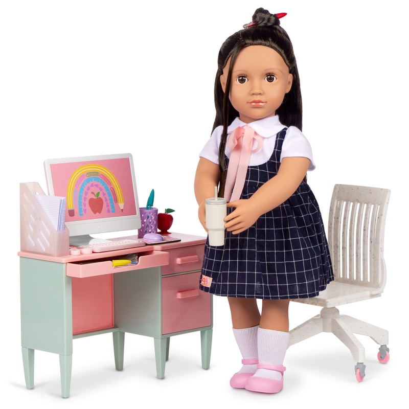 Our Generation School Teacher's Desk with Accessories Set