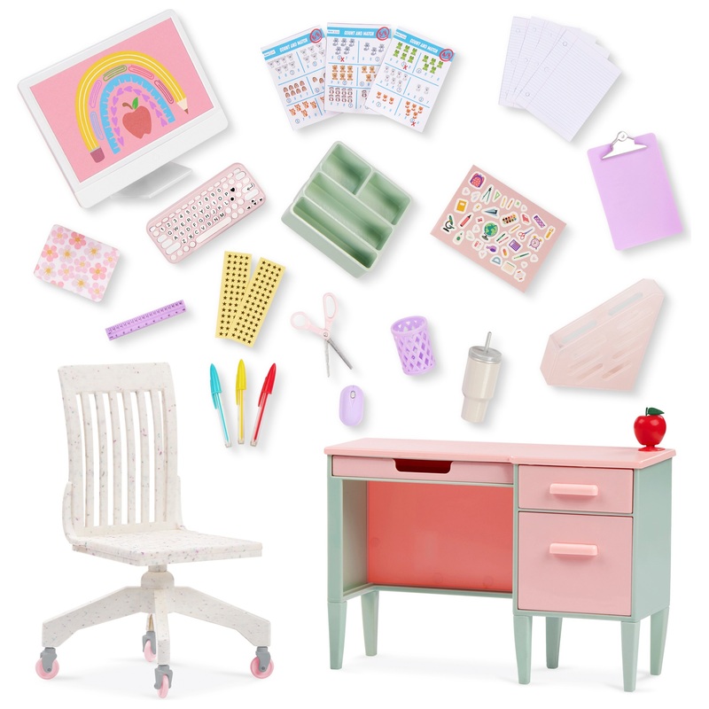 Our Generation School Teacher's Desk with Accessories Set 5 Our Generation School Teacher's Desk with Accessories Set