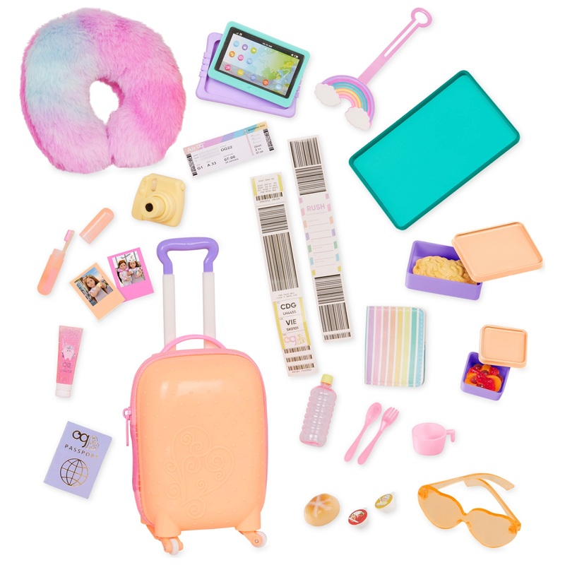 Our Generation Deluxe Rainbow Luggage Set