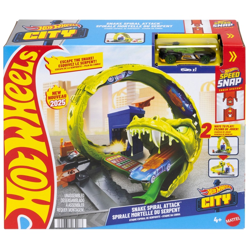 Hot Wheels City Snake Spiral Attack Playset 6 Hot Wheels City Snake Spiral Attack Playset