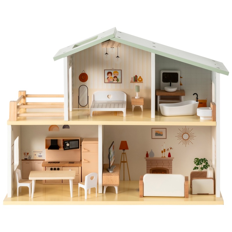 Mia's Modern Wooden Doll House including Furniture