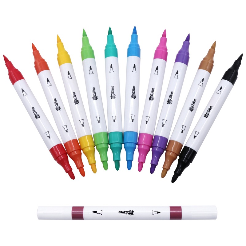 Crafty Co. Dual Tip Acrylic Markers with Storage Case Set 80 Piece 4 Crafty Co. Dual Tip Acrylic Markers with Storage Case Set 80 Piece