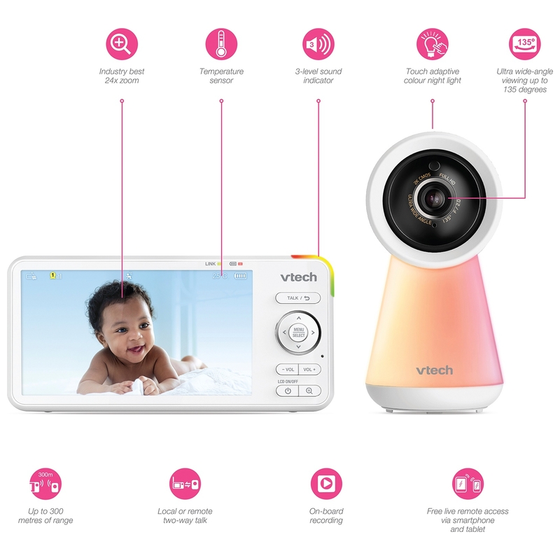 VTech RM5756HD Smart Wi-Fi Video Baby Monitor with 5 Inch Screen