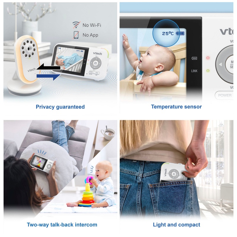 VTech VM3258 Night Light Video Baby Monitor with 2.8 Inch Screen 4 VTech VM3258 Night Light Video Baby Monitor with 2.8 Inch Screen