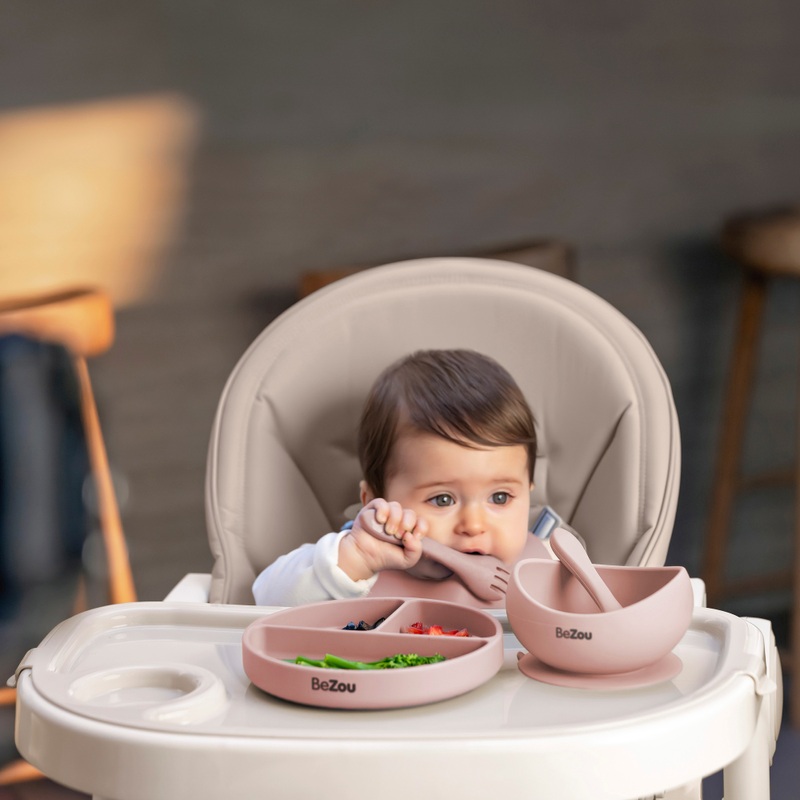 BeZou Silicone Baby Weaning Set 5 Piece Dusty Lilac
