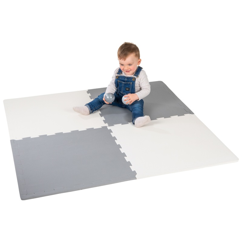 Play Factory Grey and White Foam Baby Play Mat Tiles 4 Pieces 3 Play Factory Grey and White Foam Baby Play Mat Tiles 4 Pieces