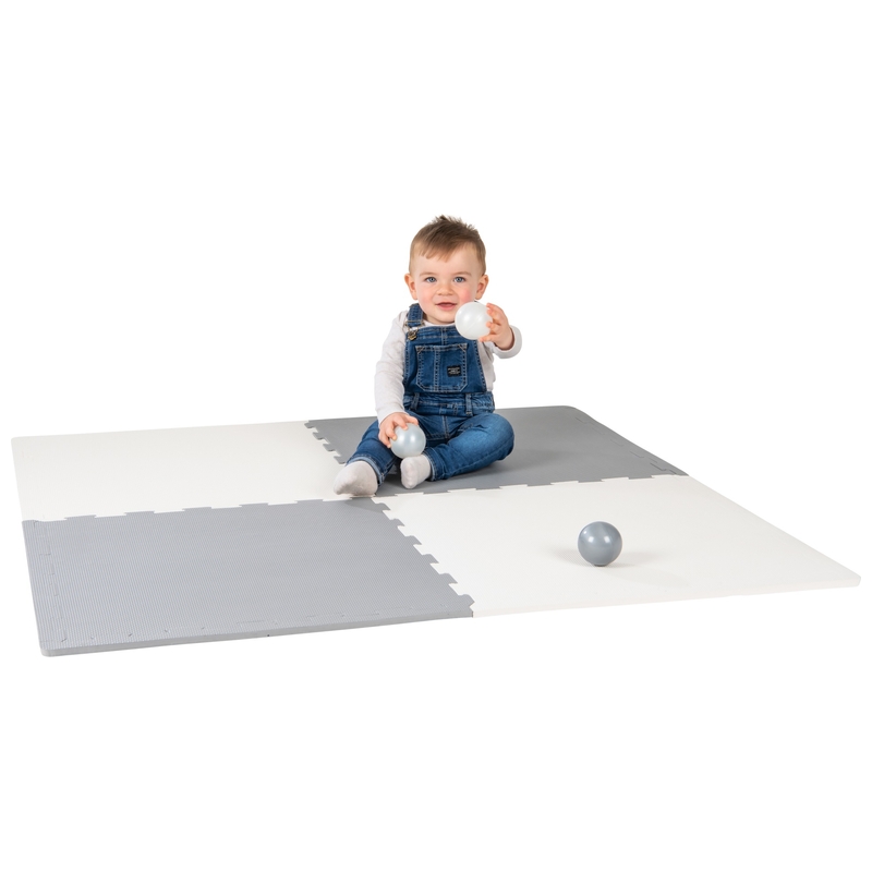 Play Factory Grey and White Foam Baby Play Mat Tiles 4 Pieces 4 Play Factory Grey and White Foam Baby Play Mat Tiles 4 Pieces