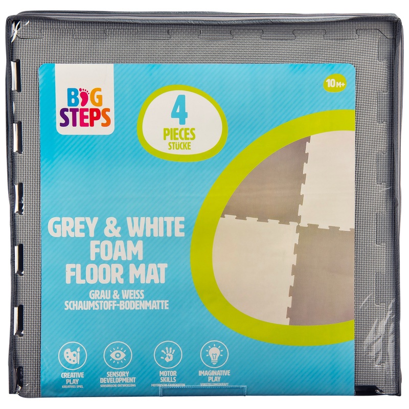 Play Factory Grey and White Foam Baby Play Mat Tiles 4 Pieces 6 Play Factory Grey and White Foam Baby Play Mat Tiles 4 Pieces