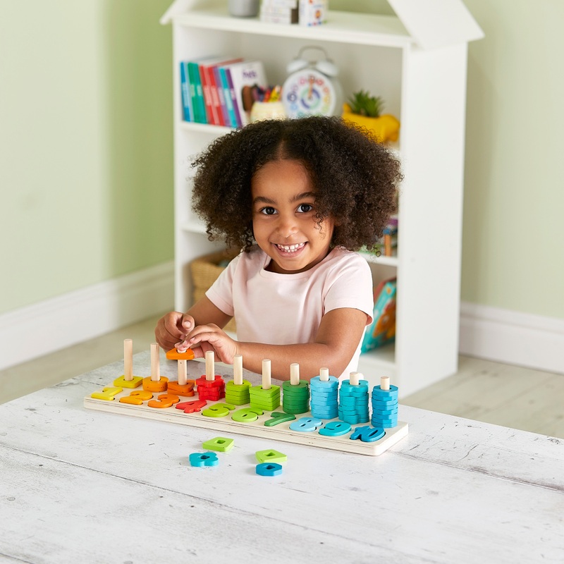 Squirrel Play Wooden Counting Shape Sorter 65 Pieces