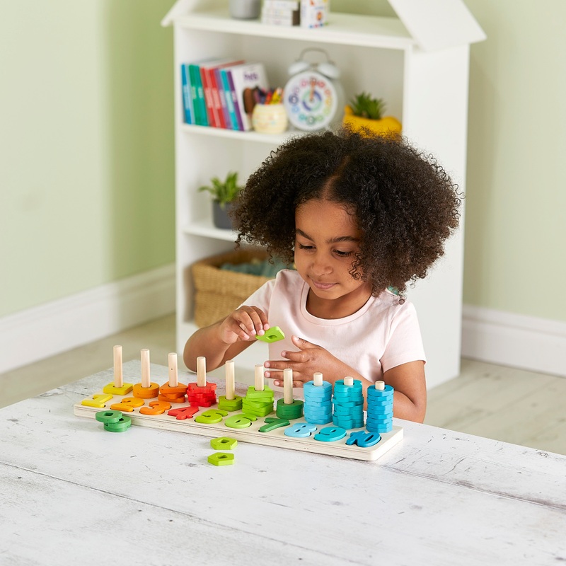 Squirrel Play Wooden Counting Shape Sorter 65 Pieces