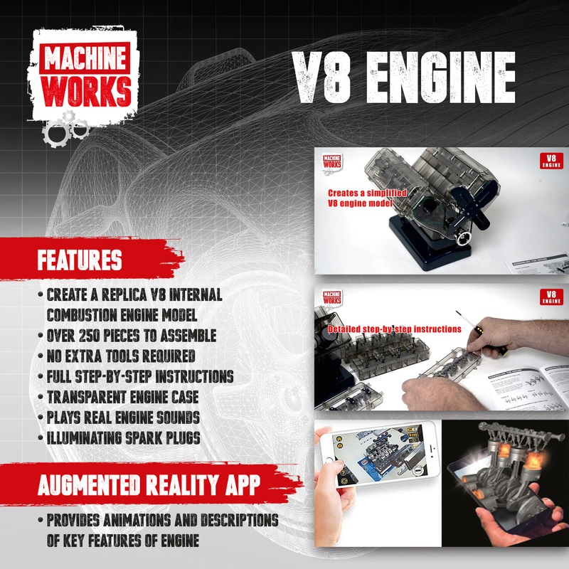 Machine Works V8 Engine Model 250 Pieces 7 Machine Works V8 Engine Model 250 Pieces