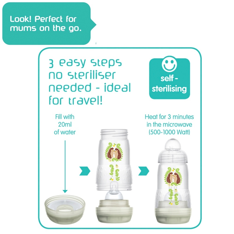 MAM Easy Start Self-Sterilising Anti-Colic Baby Bottles Set 15 Piece 7 MAM Easy Start Self-Sterilising Anti-Colic Baby Bottles Set 15 Piece