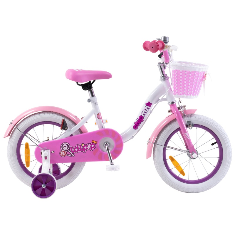 14 Inch Chipmunk Lollipop Bike with Basket Pink