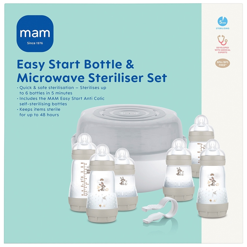 MAM Easy Start Microwave Steam Steriliser and Anti-Colic Baby Bottles Set 2 MAM Easy Start Microwave Steam Steriliser and Anti-Colic Baby Bottles Set