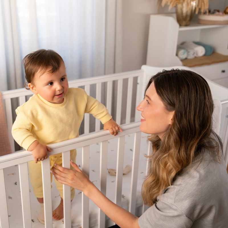 Nested Sorrento Wooden Cot Bed White