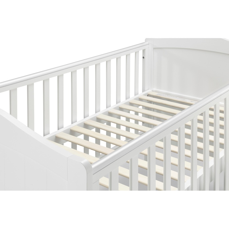 Nested Sorrento Wooden Cot Bed White 7 Nested Sorrento Wooden Cot Bed White