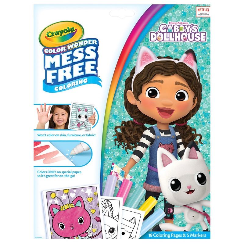 Crayola Color Wonder Gabby's Dollhouse Colouring Pages Book and Markers Set