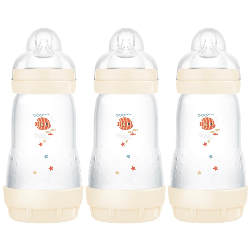 MAM Easy Start Self-Sterilising Anti-Colic 260ml Baby Bottles 3 Pack Assortment