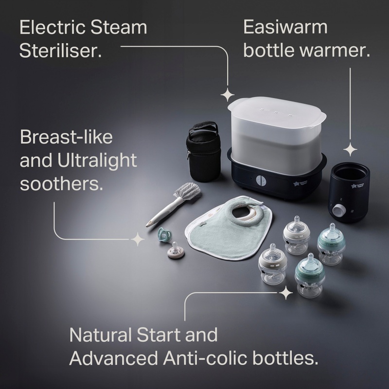 Tommee Tippee Complete Feeding Set with Electric Steam Steriliser 12 Piece Black 2 Tommee Tippee Complete Feeding Set with Electric Steam Steriliser 12 Piece Black