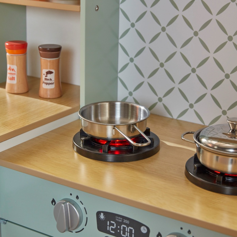 Kitchen Corner Luxury Wooden Play Kitchen with 10 Accessories 4 Kitchen Corner Luxury Wooden Play Kitchen with 10 Accessories