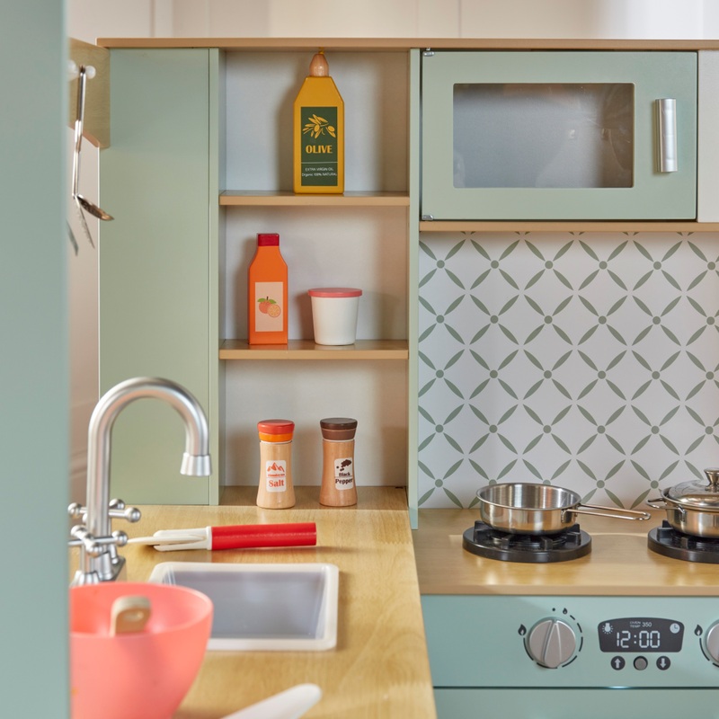 Kitchen Corner Luxury Wooden Play Kitchen with 10 Accessories 5 Kitchen Corner Luxury Wooden Play Kitchen with 10 Accessories