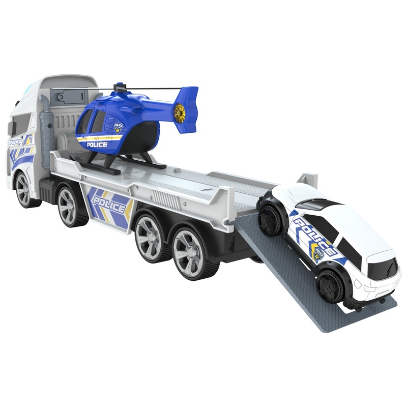 Super Wheelz Lights & Sounds Police Helicopter Transporter Set