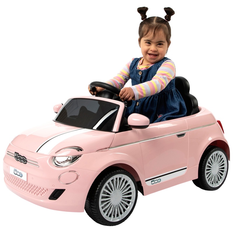 Fiat 500e Car 6V Electric Ride On Pink