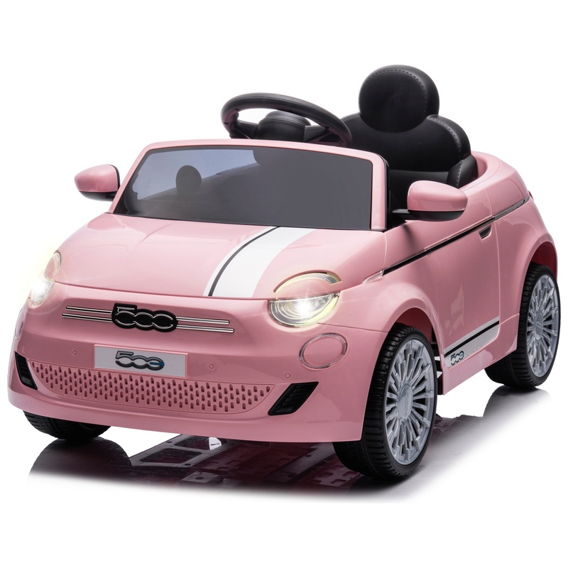 Fiat 500e Car 6V Electric Ride On Pink
