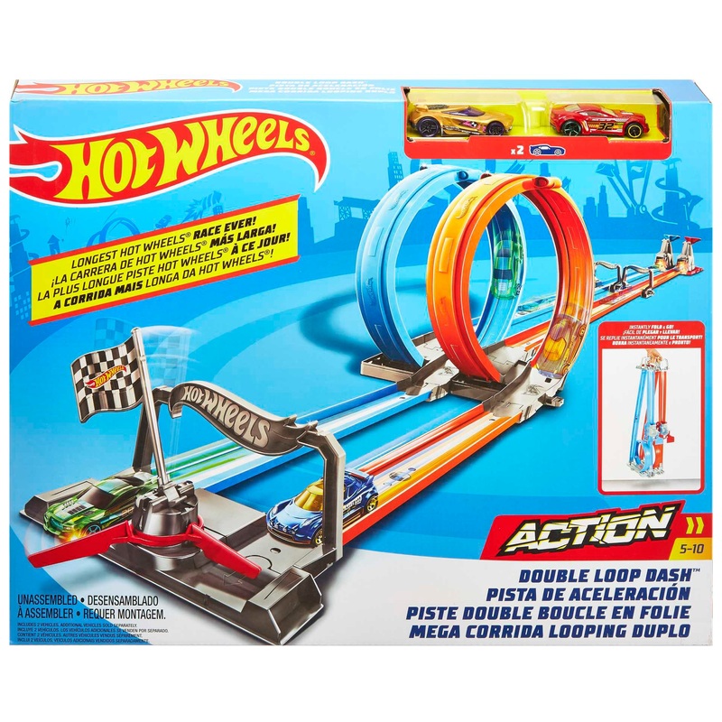 Hot Wheels Action Double Loop Dash Playset 6 Hot Wheels Action Double Loop Dash Playset