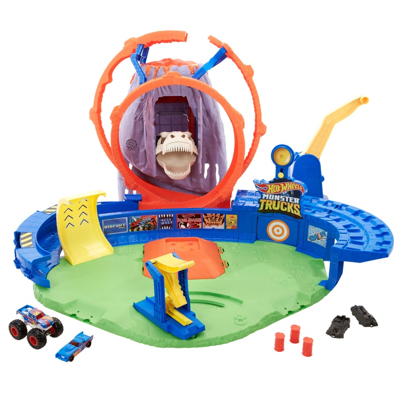 Hot Wheels Monster Trucks T-Rex Volcano Arena Playset