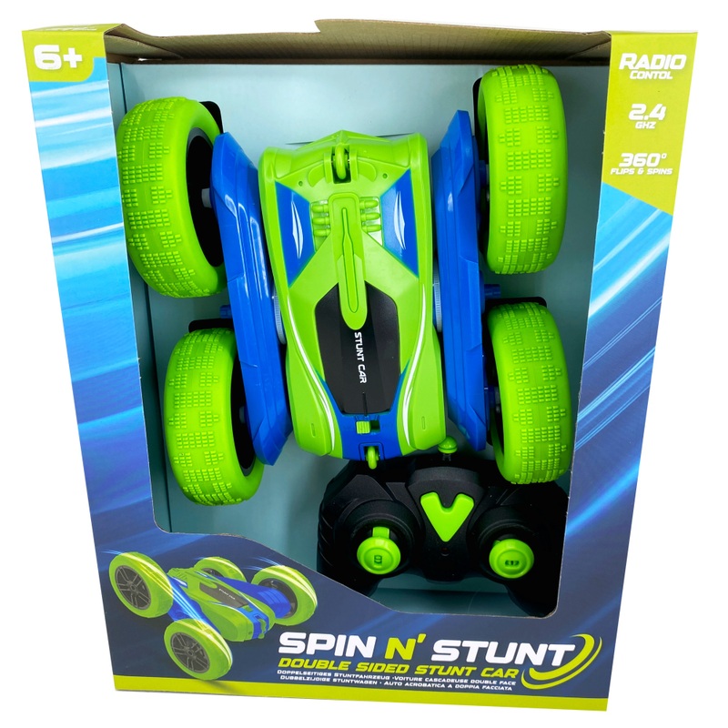 Spin n' Stunt Remote Control Car Green and Blue 1:24 Scale 6 Spin n' Stunt Remote Control Car Green and Blue 1:24 Scale