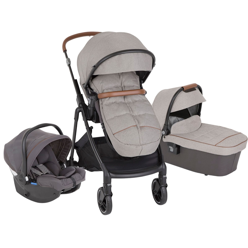 Graco Near2Me Trio 3-in-1 Travel System with SnugEssentials i-Size R129 Car Seat Heather